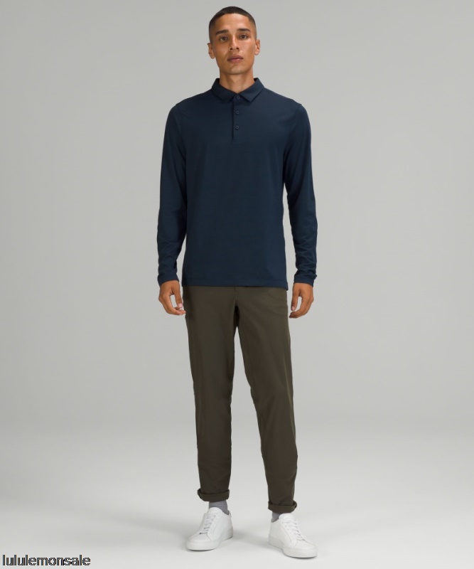 Lululemon Verkauf DELULU753 | Evolution Langarm Poloshirt Nautical Navy